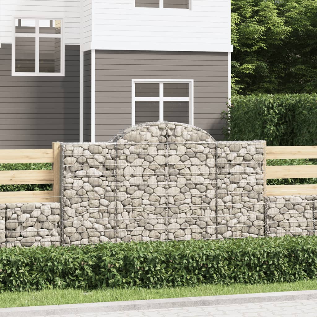 Arched Gabion Baskets 8 pcs 200x30x120/140 cm Galvanised Iron