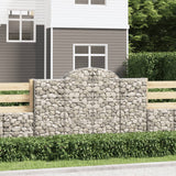 Arched Gabion Baskets 8 pcs 200x30x120/140 cm Galvanised Iron
