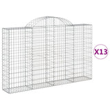 Arched Gabion Baskets 13 pcs 200x30x120/140 cm Galvanised Iron