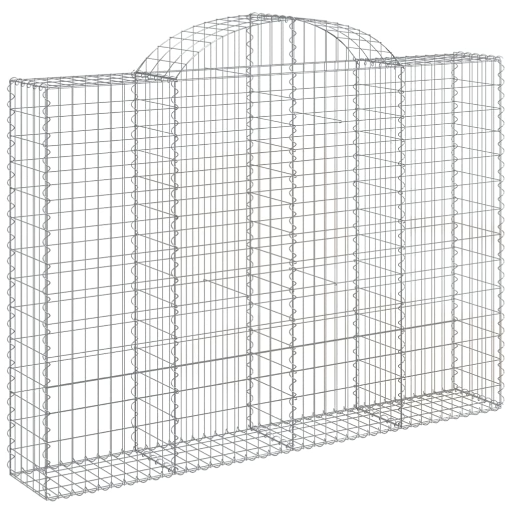 Arched Gabion Baskets 2 pcs 200x30x140/160 cm Galvanised Iron