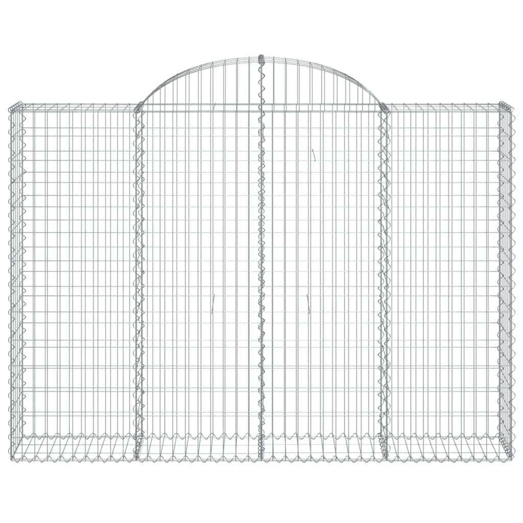 Arched Gabion Baskets 2 pcs 200x30x140/160 cm Galvanised Iron