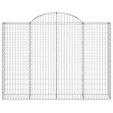 Arched Gabion Baskets 2 pcs 200x30x140/160 cm Galvanised Iron