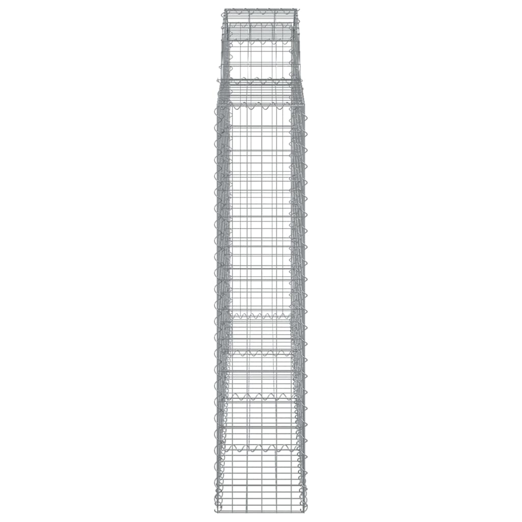 Arched Gabion Baskets 2 pcs 200x30x140/160 cm Galvanised Iron
