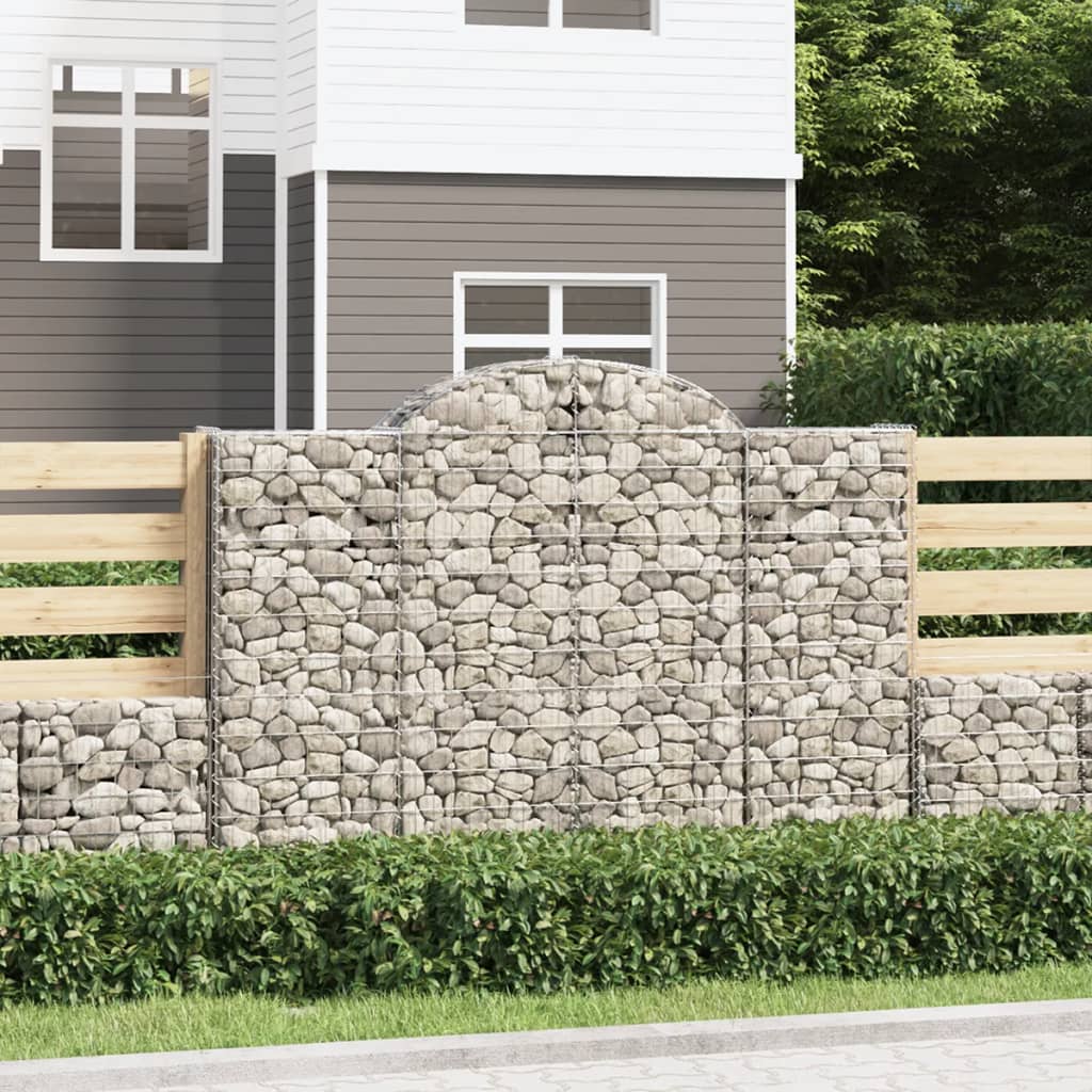 Arched Gabion Baskets 2 pcs 200x30x140/160 cm Galvanised Iron
