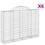 Arched Gabion Baskets 6 pcs 200x30x140/160 cm Galvanised Iron