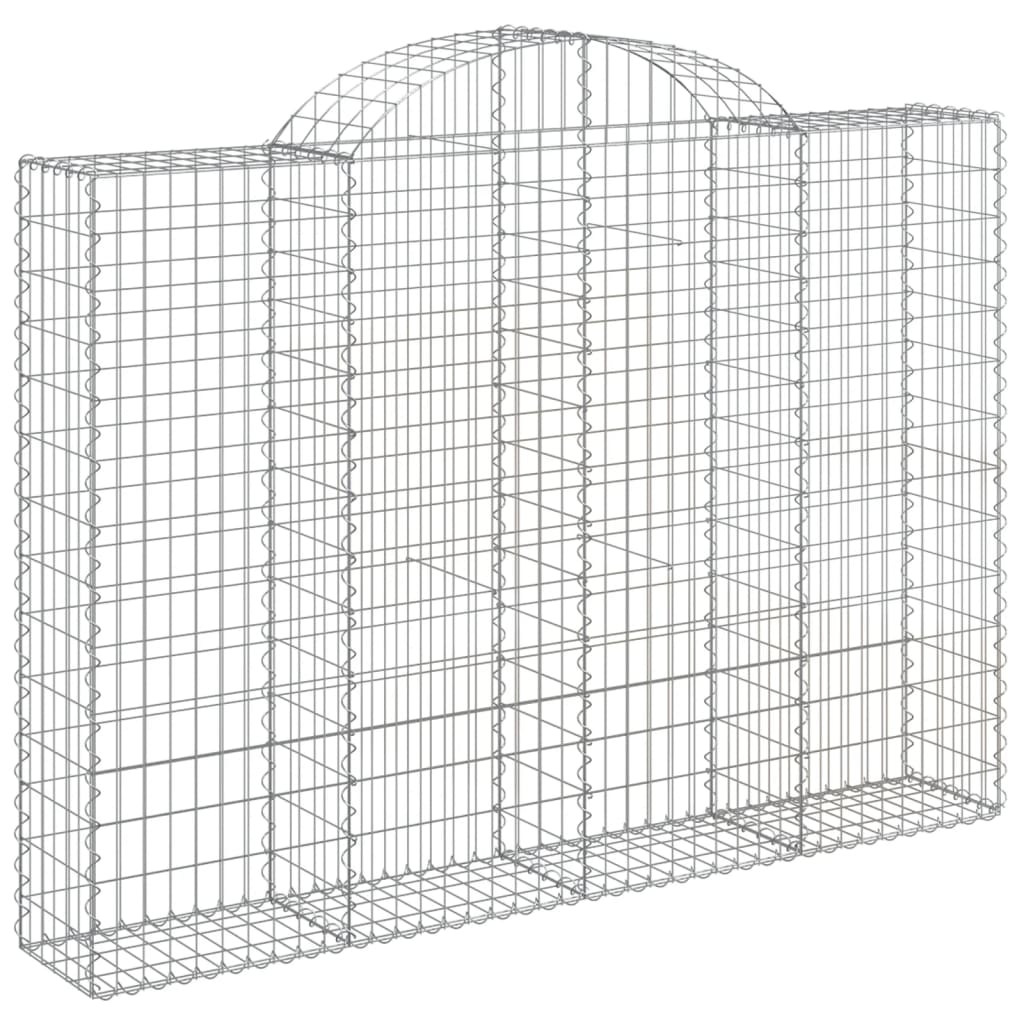 Arched Gabion Baskets 9 pcs 200x30x140/160 cm Galvanised Iron