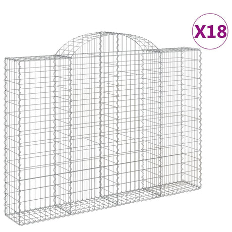 Arched Gabion Baskets 18 pcs 200x30x140/160 cm Galvanised Iron