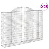 Arched Gabion Baskets 25 pcs 200x30x140/160 cm Galvanised Iron