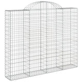 Arched Gabion Baskets 2 pcs 200x30x160/180 cm Galvanised Iron