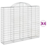 Arched Gabion Baskets 4 pcs 200x30x160/180 cm Galvanised Iron