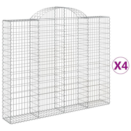 Arched Gabion Baskets 4 pcs 200x30x160/180 cm Galvanised Iron