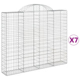 Arched Gabion Baskets 7 pcs 200x30x160/180 cm Galvanised Iron
