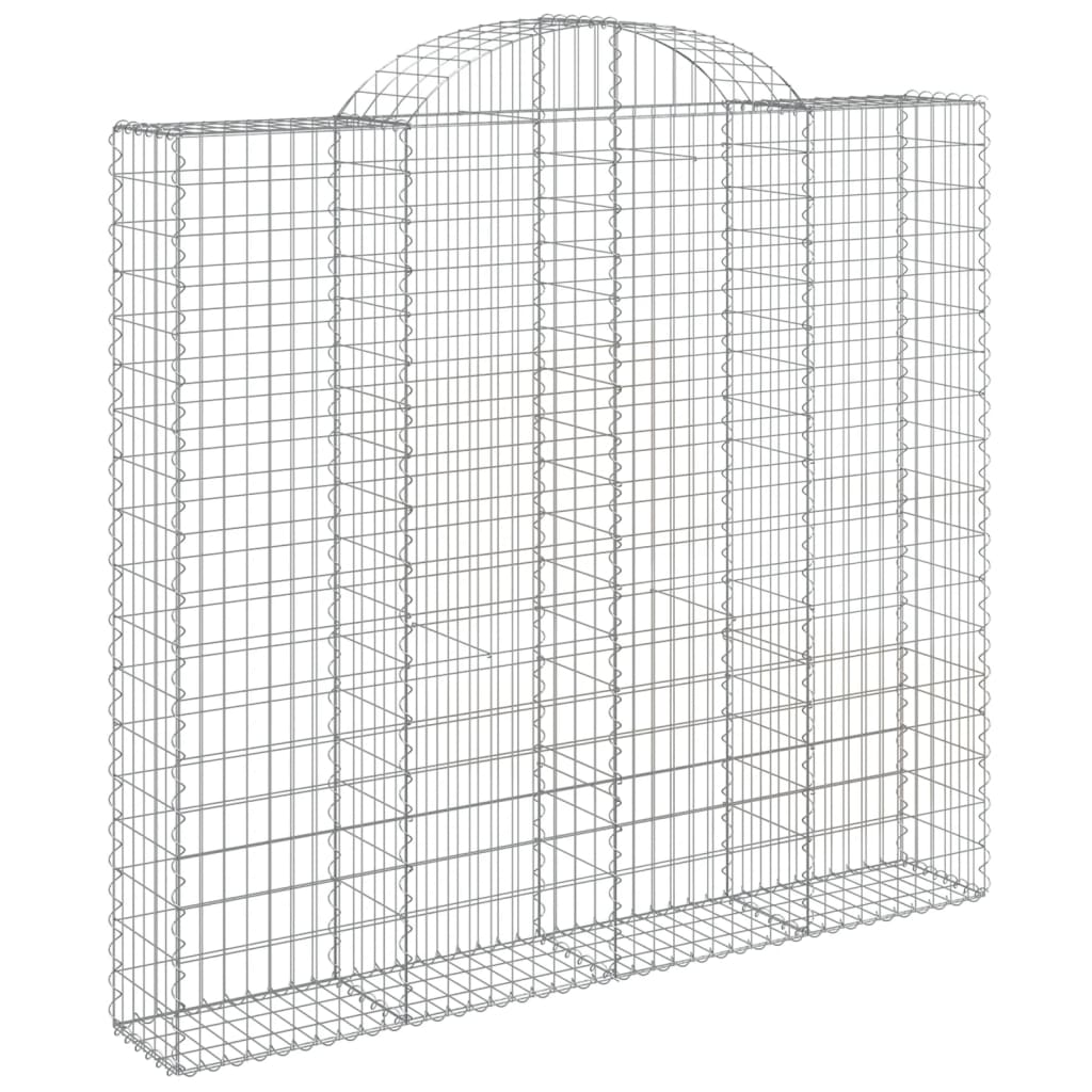 Arched Gabion Baskets 4 pcs 200x30x180/200 cm Galvanised Iron