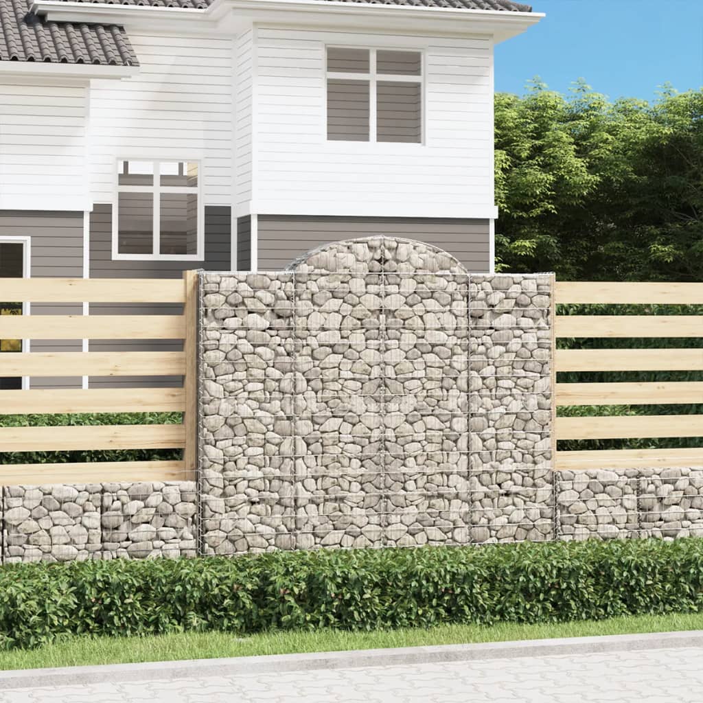 Arched Gabion Baskets 4 pcs 200x30x180/200 cm Galvanised Iron