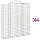 Arched Gabion Baskets 4 pcs 200x30x220/240 cm Galvanised Iron