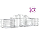 Arched Gabion Baskets 7 pcs 200x50x40/60 cm Galvanised Iron