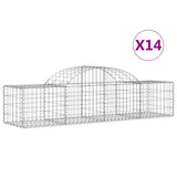 Arched Gabion Baskets 14 pcs 200x50x40/60 cm Galvanised Iron