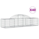Arched Gabion Baskets 40 pcs 200x50x40/60 cm Galvanised Iron