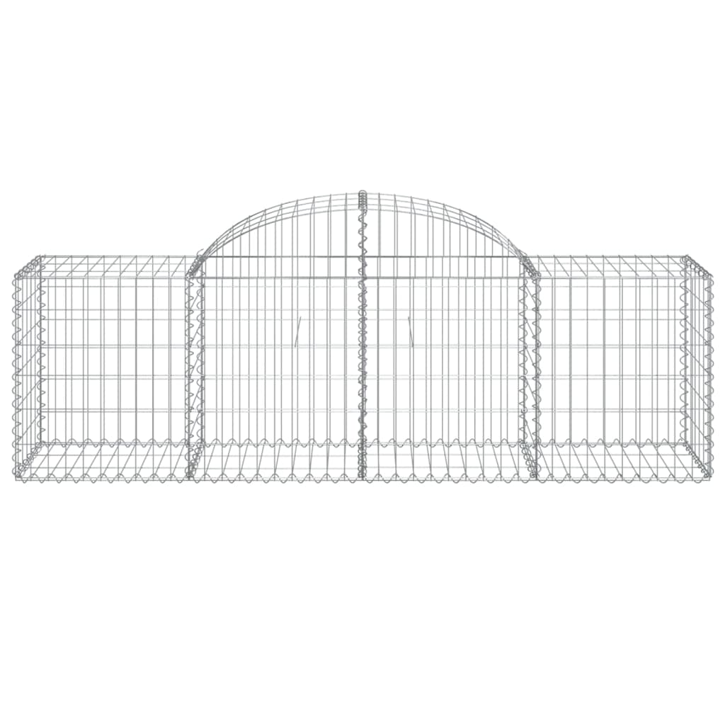 Arched Gabion Baskets 4 pcs 200x50x60/80 cm Galvanised Iron