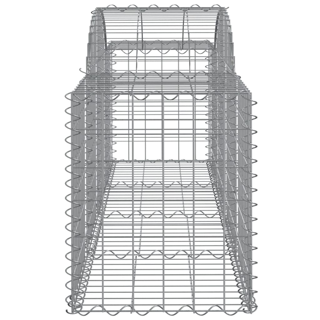 Arched Gabion Baskets 4 pcs 200x50x60/80 cm Galvanised Iron