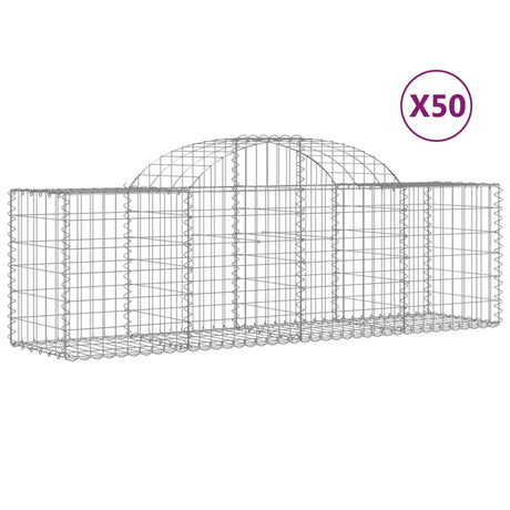 Arched Gabion Baskets 50 pcs 200x50x60/80 cm Galvanised Iron