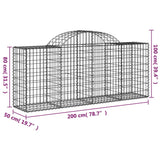 Arched Gabion Baskets 6 pcs 200x50x80/100 cm Galvanised Iron