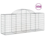 Arched Gabion Baskets 50 pcs 200x50x80/100 cm Galvanised Iron