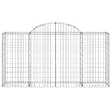 Arched Gabion Baskets 2 pcs 200x50x100/120 cm Galvanised Iron