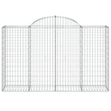 Arched Gabion Baskets 2 pcs 200x50x120/140 cm Galvanised Iron