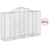 Arched Gabion Baskets 11 pcs 200x50x120/140 cm Galvanised Iron