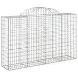 Arched Gabion Baskets 15 pcs 200x50x120/140 cm Galvanised Iron