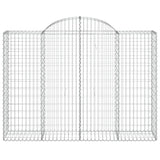 Arched Gabion Baskets 2 pcs 200x50x140/160 cm Galvanised Iron