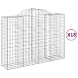 Arched Gabion Baskets 18 pcs 200x50x140/160 cm Galvanised Iron