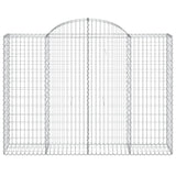Arched Gabion Baskets 18 pcs 200x50x140/160 cm Galvanised Iron
