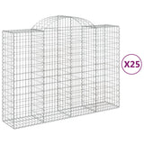 Arched Gabion Baskets 25 pcs 200x50x140/160 cm Galvanised Iron