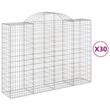 Arched Gabion Baskets 30 pcs 200x50x140/160 cm Galvanised Iron