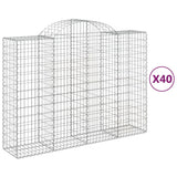 Arched Gabion Baskets 40 pcs 200x50x140/160 cm Galvanised Iron