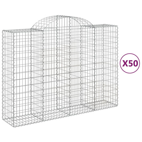 Arched Gabion Baskets 50 pcs 200x50x140/160 cm Galvanised Iron