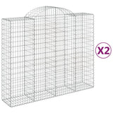 Arched Gabion Baskets 2 pcs 200x50x160/180 cm Galvanised Iron