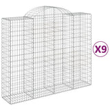 Arched Gabion Baskets 9 pcs 200x50x160/180 cm Galvanised Iron