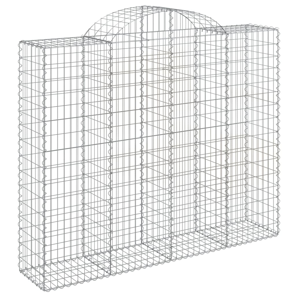Arched Gabion Baskets 15 pcs 200x50x160/180 cm Galvanised Iron