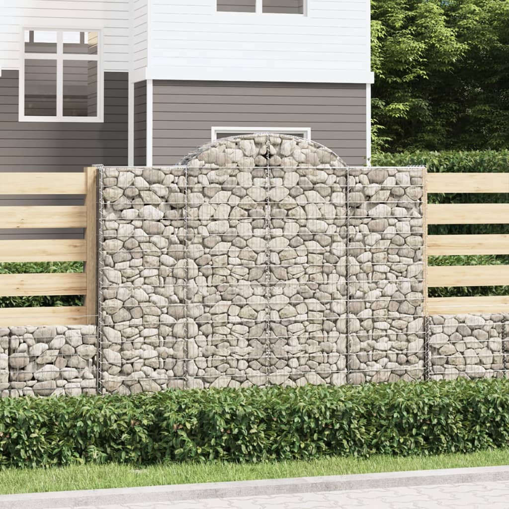 Arched Gabion Baskets 15 pcs 200x50x160/180 cm Galvanised Iron
