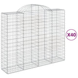 Arched Gabion Baskets 40 pcs 200x50x160/180 cm Galvanised Iron
