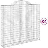 Arched Gabion Baskets 4 pcs 200x50x180/200 cm Galvanised Iron