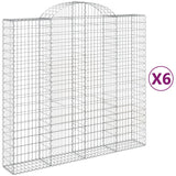 Arched Gabion Baskets 6 pcs 200x50x180/200 cm Galvanised Iron