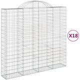 Arched Gabion Baskets 18 pcs 200x50x180/200 cm Galvanised Iron