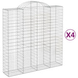Arched Gabion Baskets 4 pcs 200x50x200/220 cm Galvanised Iron
