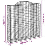 Arched Gabion Baskets 4 pcs 200x50x200/220 cm Galvanised Iron