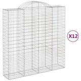 Arched Gabion Baskets 12 pcs 200x50x200/220 cm Galvanised Iron