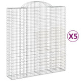 Arched Gabion Baskets 5 pcs 200x50x220/240 cm Galvanised Iron